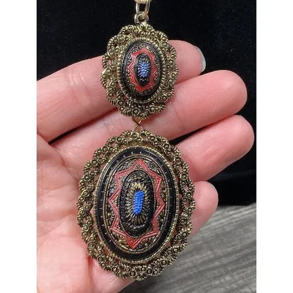 OLD VIENNA Sarah Cov Coventry Set Necklace & Detachable Brooch Ring Vintage - Picture 5 of 12